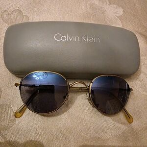 Calvin Klein Gold Sunglasses with Case